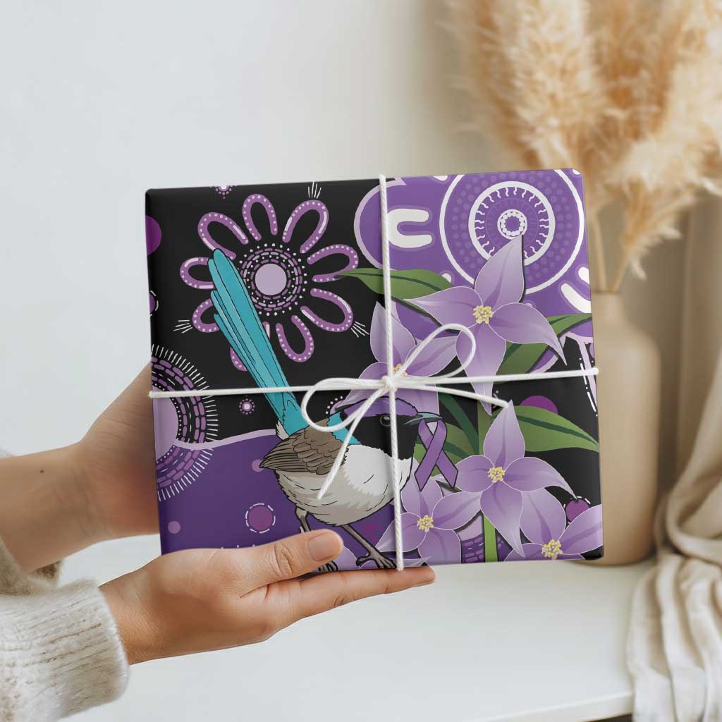 Australia Epilepsy Awareness Wrapping Paper Purple-crowned Fairywren Boronia Aboriginal - Aussie Hoodie