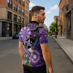 Australia Epilepsy Awareness Zipper Polo Shirt Purple-crowned Fairywren Boronia Aboriginal - Aussie Hoodie