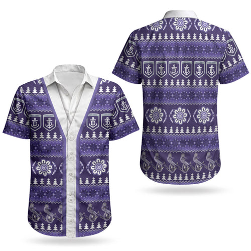 Dockers Football Christmas Couples Matching Puletasi and Hawaiian Shirt Aboriginal Seamless Cardigan Inspired