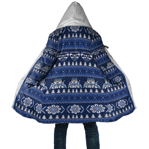 Geelong Cats Football Christmas Cloak Aboriginal Seamless Cardigan Inspired