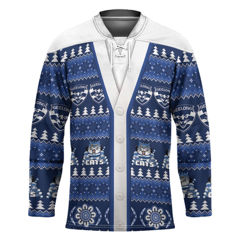 Geelong Cats Football Christmas Hockey Jersey Aboriginal Seamless Cardigan Inspired
