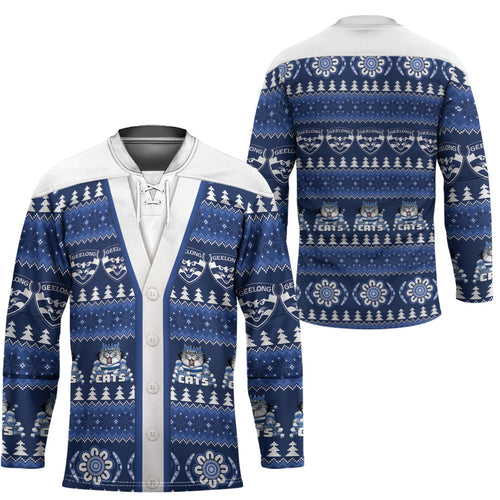 Geelong Cats Football Christmas Hockey Jersey Aboriginal Seamless Cardigan Inspired