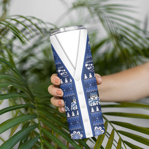 Geelong Cats Football Christmas Skinny Tumbler Aboriginal Seamless Cardigan Inspired