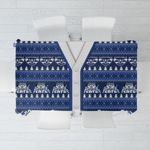 Geelong Cats Football Christmas Tablecloth Aboriginal Seamless Cardigan Inspired