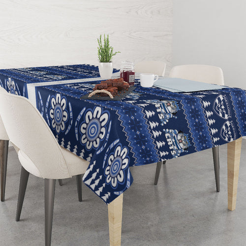 Geelong Cats Football Christmas Tablecloth Aboriginal Seamless Cardigan Inspired