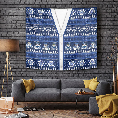 Geelong Cats Football Christmas Tapestry Aboriginal Seamless Cardigan Inspired