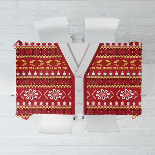 Suns Football Christmas Tablecloth Aboriginal Seamless Cardigan Inspired