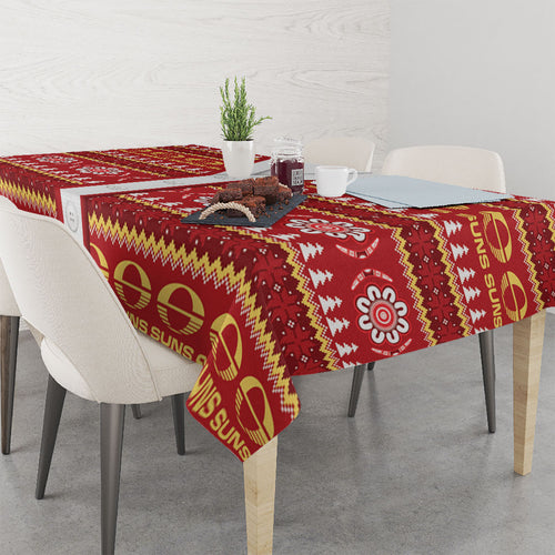 Suns Football Christmas Tablecloth Aboriginal Seamless Cardigan Inspired