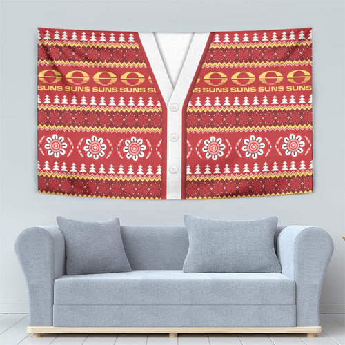 Suns Football Christmas Tapestry Aboriginal Seamless Cardigan Inspired