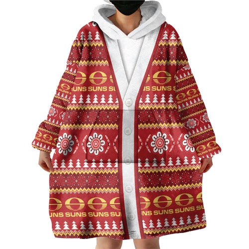 Suns Football Christmas Wearable Blanket Hoodie Aboriginal Seamless Cardigan Inspired