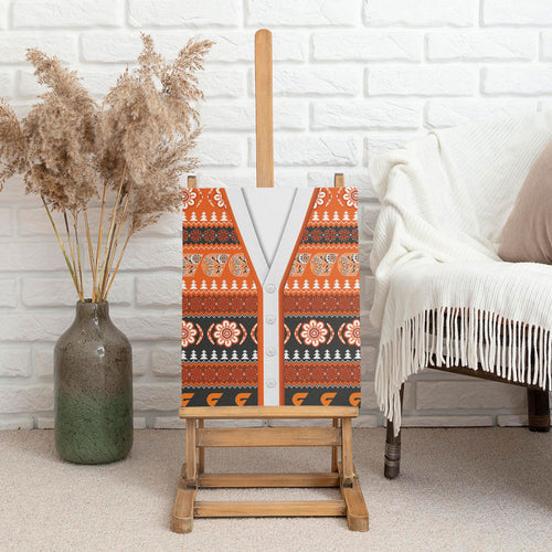 GWS Giants Football Christmas Canvas Wall Art Aboriginal Seamless Cardigan Inspired