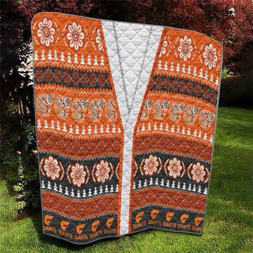 GWS Giants Football Christmas Quilt Aboriginal Seamless Cardigan Inspired