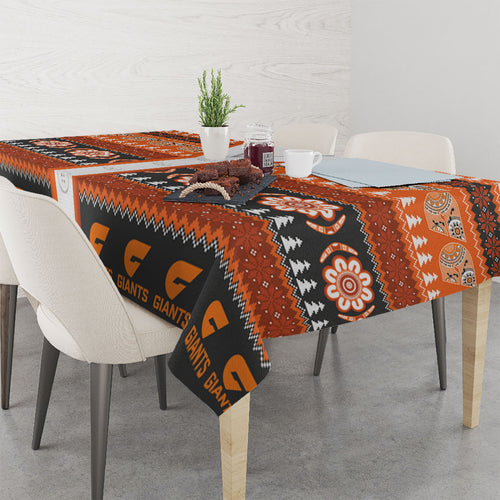 GWS Giants Football Christmas Tablecloth Aboriginal Seamless Cardigan Inspired