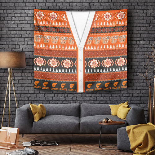 GWS Giants Football Christmas Tapestry Aboriginal Seamless Cardigan Inspired