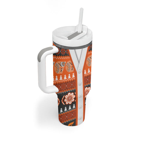 GWS Giants Football Christmas Tumbler With Handle Aboriginal Seamless Cardigan Inspired