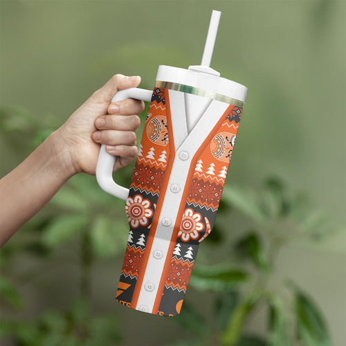 GWS Giants Football Christmas Tumbler With Handle Aboriginal Seamless Cardigan Inspired