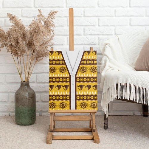 Hawks Football Christmas Canvas Wall Art Aboriginal Seamless Cardigan Inspired