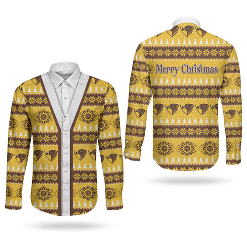 Hawks Football Christmas Couples Matching Tank Maxi Dress and Long Sleeve Button Shirt Aboriginal Seamless Cardigan Inspired