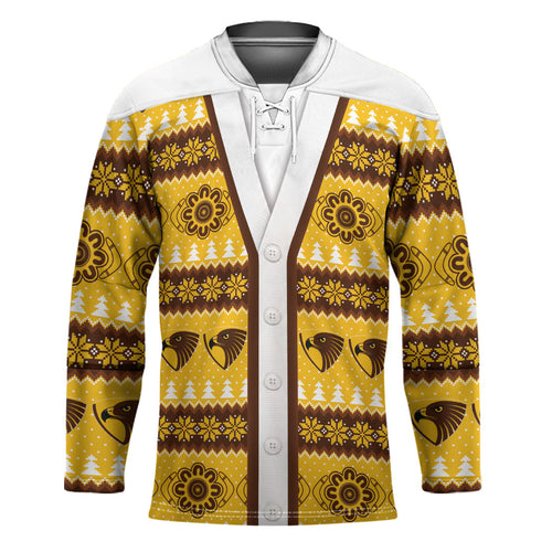 Hawks Football Christmas Hockey Jersey Aboriginal Seamless Cardigan Inspired