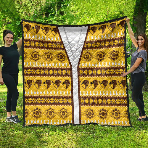 Hawks Football Christmas Quilt Aboriginal Seamless Cardigan Inspired