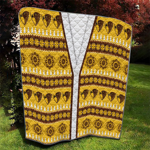 Hawks Football Christmas Quilt Aboriginal Seamless Cardigan Inspired