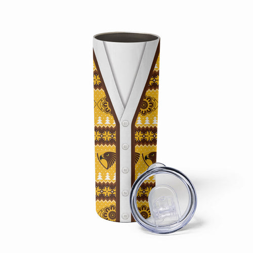 Hawks Football Christmas Skinny Tumbler Aboriginal Seamless Cardigan Inspired