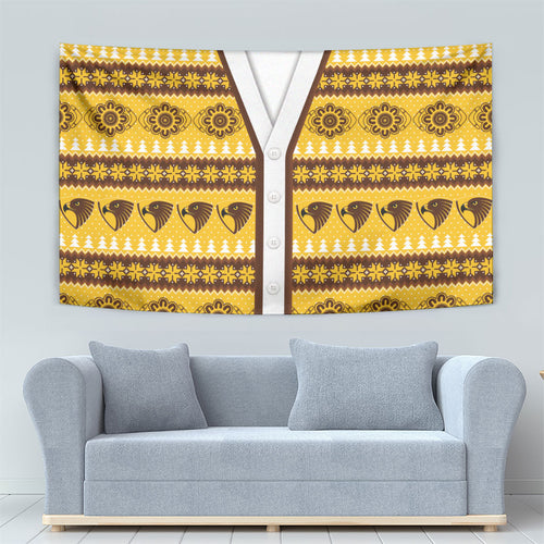 Hawks Football Christmas Tapestry Aboriginal Seamless Cardigan Inspired