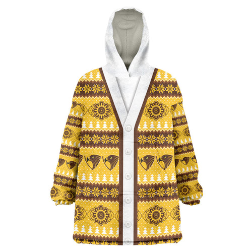 Hawks Football Christmas Wearable Blanket Hoodie Aboriginal Seamless Cardigan Inspired