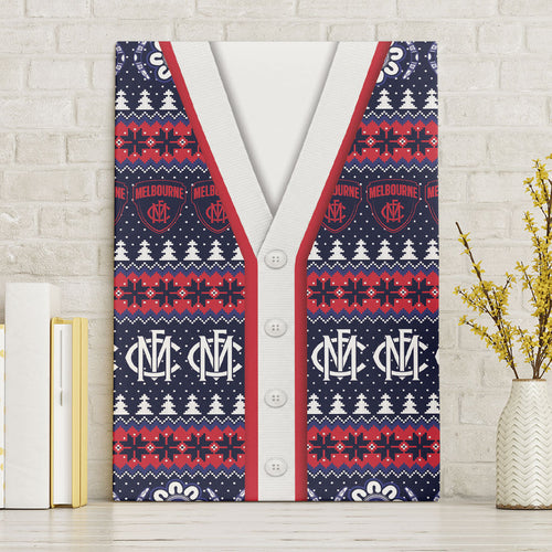 Demons Football Christmas Canvas Wall Art Aboriginal Seamless Cardigan Inspired