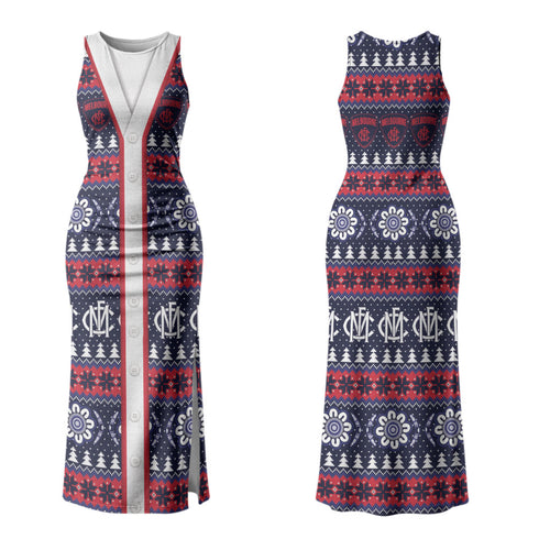 Demons Football Christmas Couples Matching Tank Maxi Dress and Long Sleeve Button Shirt Aboriginal Seamless Cardigan Inspired