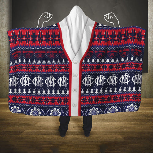 Demons Football Christmas Hooded Blanket Aboriginal Seamless Cardigan Inspired