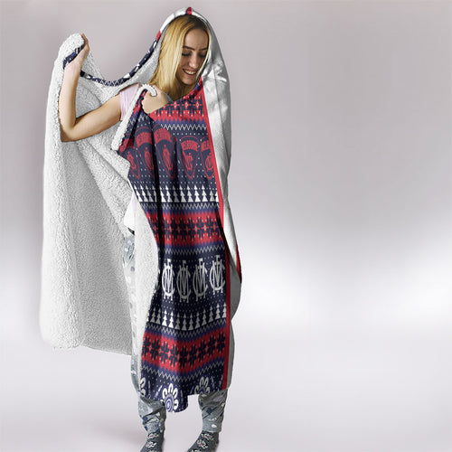 Demons Football Christmas Hooded Blanket Aboriginal Seamless Cardigan Inspired
