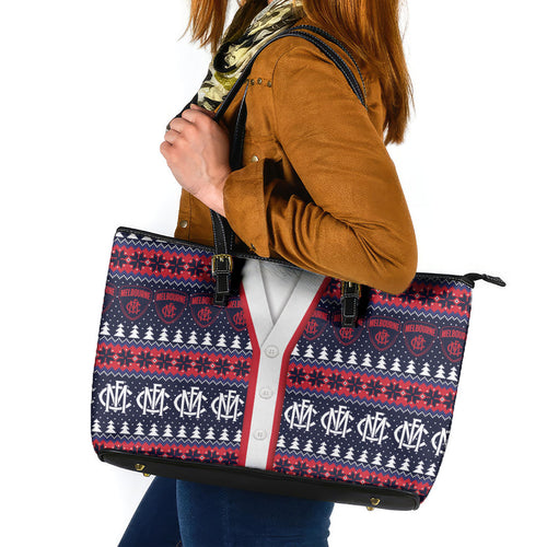 Demons Football Christmas Leather Tote Bag Aboriginal Seamless Cardigan Inspired