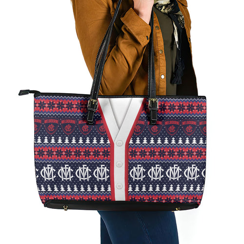 Demons Football Christmas Leather Tote Bag Aboriginal Seamless Cardigan Inspired