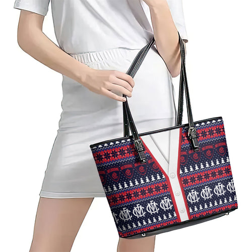 Demons Football Christmas Leather Tote Bag Aboriginal Seamless Cardigan Inspired