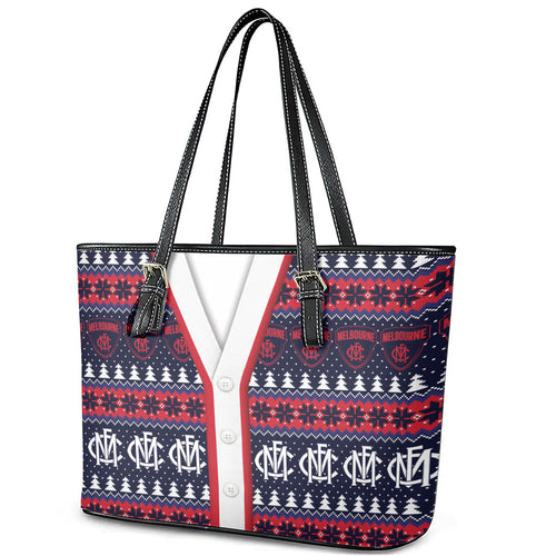 Demons Football Christmas Leather Tote Bag Aboriginal Seamless Cardigan Inspired