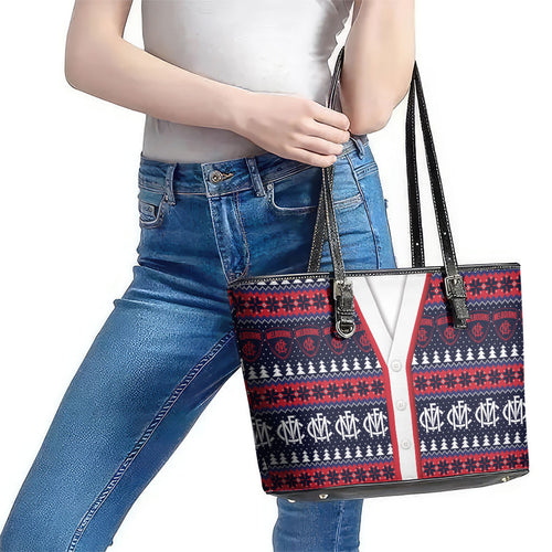 Demons Football Christmas Leather Tote Bag Aboriginal Seamless Cardigan Inspired