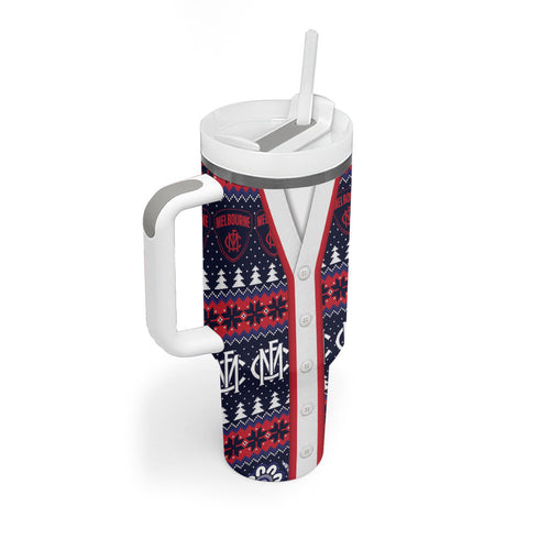 Demons Football Christmas Tumbler With Handle Aboriginal Seamless Cardigan Inspired