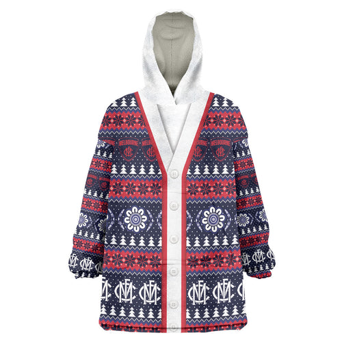 Demons Football Christmas Wearable Blanket Hoodie Aboriginal Seamless Cardigan Inspired