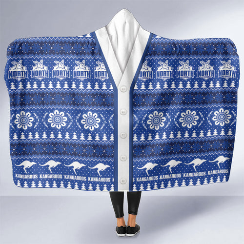 North Melbourne Football Christmas Hooded Blanket Aboriginal Seamless Cardigan Inspired