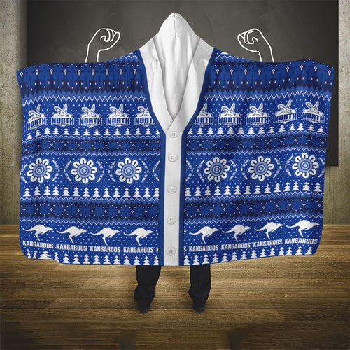 North Melbourne Football Christmas Hooded Blanket Aboriginal Seamless Cardigan Inspired