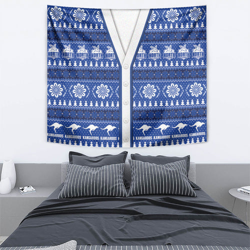 North Melbourne Football Christmas Tapestry Aboriginal Seamless Cardigan Inspired