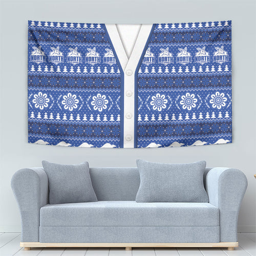 North Melbourne Football Christmas Tapestry Aboriginal Seamless Cardigan Inspired
