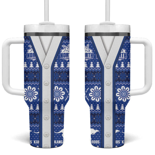North Melbourne Football Christmas Tumbler With Handle Aboriginal Seamless Cardigan Inspired