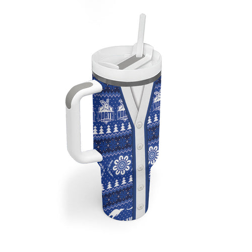 North Melbourne Football Christmas Tumbler With Handle Aboriginal Seamless Cardigan Inspired