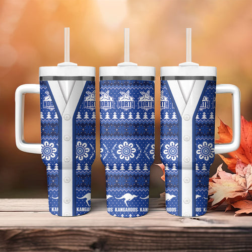 North Melbourne Football Christmas Tumbler With Handle Aboriginal Seamless Cardigan Inspired