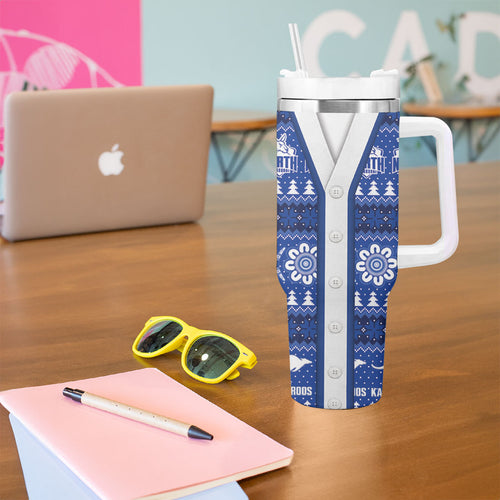 North Melbourne Football Christmas Tumbler With Handle Aboriginal Seamless Cardigan Inspired