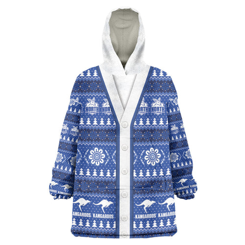 North Melbourne Football Christmas Wearable Blanket Hoodie Aboriginal Seamless Cardigan Inspired