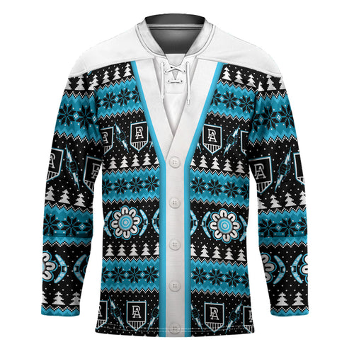 Port Adelaide Football Christmas Hockey Jersey Aboriginal Seamless Cardigan Inspired