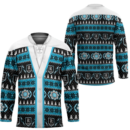 Port Adelaide Football Christmas Hockey Jersey Aboriginal Seamless Cardigan Inspired